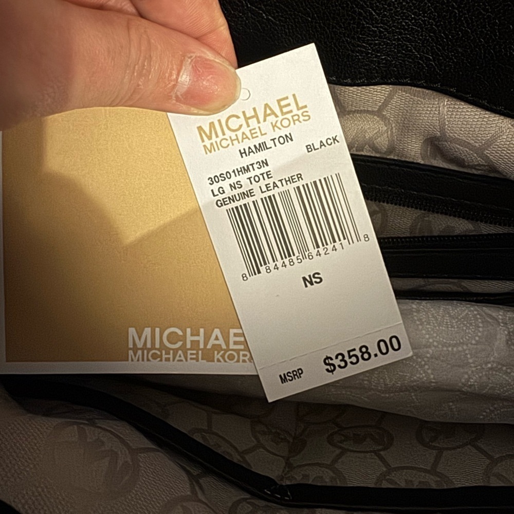 Michael Kors Hamilton Large NS Tote Black Leather - Picture 11 of 12